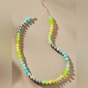 Boho rainbow beaded necklace N513